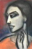 Robert Dickerson, Elegant Woman, pastel on paper