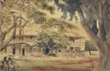 Ray Crooke, Figures Seated Under the Tree by The Strand Hotel, Cairns
