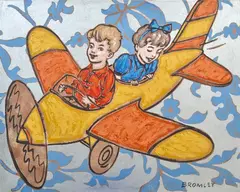 Joy Flight by David Bromley, oil and silver paint on canvas, sold Jun 2013