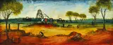 Minescape by Pro Hart, oil on board, sold Jun 2013
