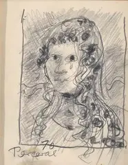 John Perceval, Woman with Tear Drop, 1970, pencil