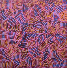 Arnkerrthe (Mountain Devil Dreaming) by Gloria Tamerre Petyarre, 1999, synthetic polymer paint on linen, sold Mar 2013