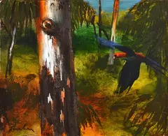 Albert Tucker, Bird in Flight, oil on board