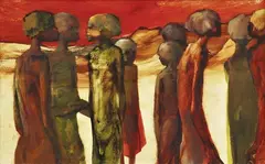 Jacqueline Hick, Desert Children, oil on board