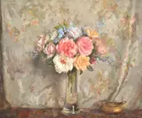 Clewin Harcourt, Still Life with Roses, oil on canvas