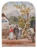 Ebenezer Wake Cook, Coach Stop, 1873, watercolour