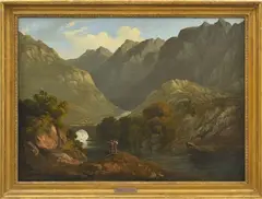 John Glover, Pont Averglastyn, North Wales, oil on canvas