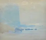 John William Tristram, Nocturne at Narrabeen Cliffs, 1930, watercolour