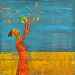 Constantine Popov, Harvest, oil on canvas