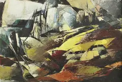Shay Docking, Coastal Landscape, 1960, oil on board