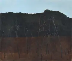 Bryan Westwood, Landscape at Dusk, oil on canvas on board