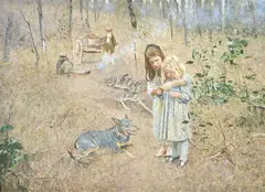 John Lennox, Pioneer Children, oil on canvas