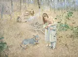 John Lennox, Pioneer Children, oil on canvas
