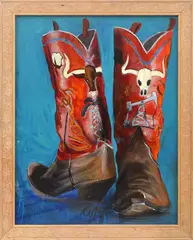 Cowboy Boots - Red by Dennis Ropar, oil on board, sold Mar 2013