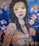 David Bromley, Mallory, acrylic and silver leaf on canvas