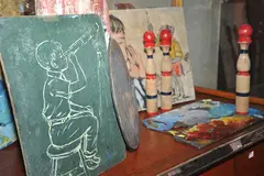 Two works including: by David Bromley, acrylic on board (2), sold Nov 2012