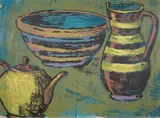 David Bromley, Still Life, acrylic and gouache on paper