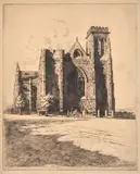 Victor Cobb, St Patricks Cathedral, Melbourne, 1922, etching