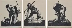 Set of Three Works: by Myrtle Fasken, woodcut 6/25, sold Nov 2012