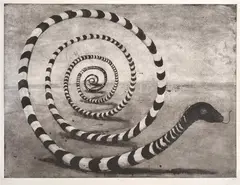 Geoff Ricardo, The Long Snake, 1997, etching and aquatint T/P