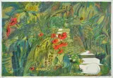 White Cat's Garden by Charles Blackman, 1969, screenprint 19/75, sold Nov 2012