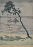 Archibald Bertram Webb, The Fisherman, Nocturne 29/50, woodcut 29/50