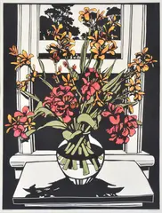 David Preston, Canna Lilies, 1988, linocut 28/50
