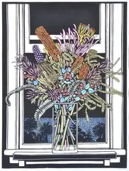 David Preston, Wildflowers, 1988, linocut 28/50