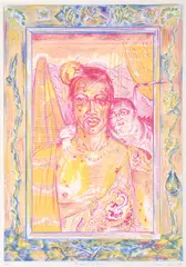 Juan Davila, Pre-Modern Self-Portrait, 1988, screenprint 30/30
