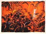Red Garden by Charles Blackman, screenprint 12/80, sold Nov 2012