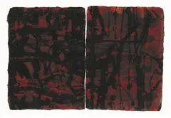 Kim Westcott, Kelly's Range XII, 2003, drypoint etching with gouache and encaustic on paper (diptych)