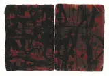 Kim Westcott, Kelly's Range XII, 2003, drypoint etching with gouache and encaustic on paper (diptych)
