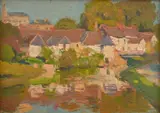 E. Phillips Fox, French Village (Study of a Building verso)