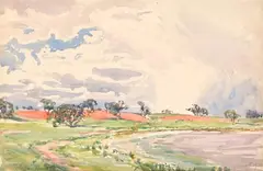 Jessie Traill, Claypan, 1932, watercolour on paper