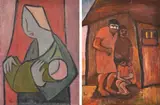 The Family (Mother and Child verso) by Yvonne Frankel Cohen, oil on board (double-sided), sold Dec 2012