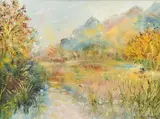 Tessa Perceval, The Black Loch in Autumn, 1975, oil on canvas