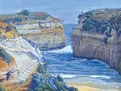 Rex Batterbee, Thunder Cave, 12 Apostles, Victoria, 1938, watercolour