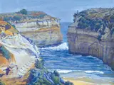 Rex Batterbee, Thunder Cave, 12 Apostles, Victoria, 1938, watercolour
