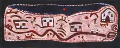 Bungendore by David Larwill, 1989, gouache and acrylic on paper, sold Dec 2012