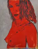 David Bromley, Nude, acrylic and silver leaf on canvas
