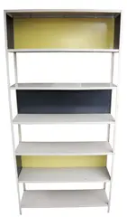 Friso Kramer, A DE BIJENKORF MODULAR SHELVING UNIT, DESIGNED, 1953, enamelled metal