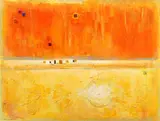 Karlis Mednis, Scorched Land, 1971, mixed media on board