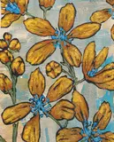 David Bromley, Printed and hand-stitched throw/wall hanging with a floral motif.