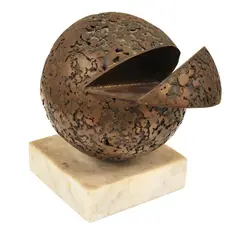 Alwyn M. Harbott, Slice, circa 1989, bronze on marble base
