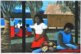 Ray Crooke, Fijian Village, 1991, screenprint P/P
