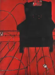 Katherine Hattam, Red Armchair, four plate lithograph 6/20
