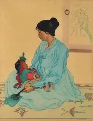 Elizabeth Keith, Mother and Child, woodcut 25/75