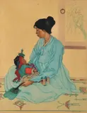 Elizabeth Keith, Mother and Child, woodcut 25/75