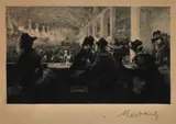 Felician Myrbach, French Cafe, engraving