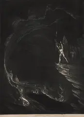 John Martin, Satan Arousing the Fallen Angels (Illustration to Paradise Lost), mezzotint and drypoint